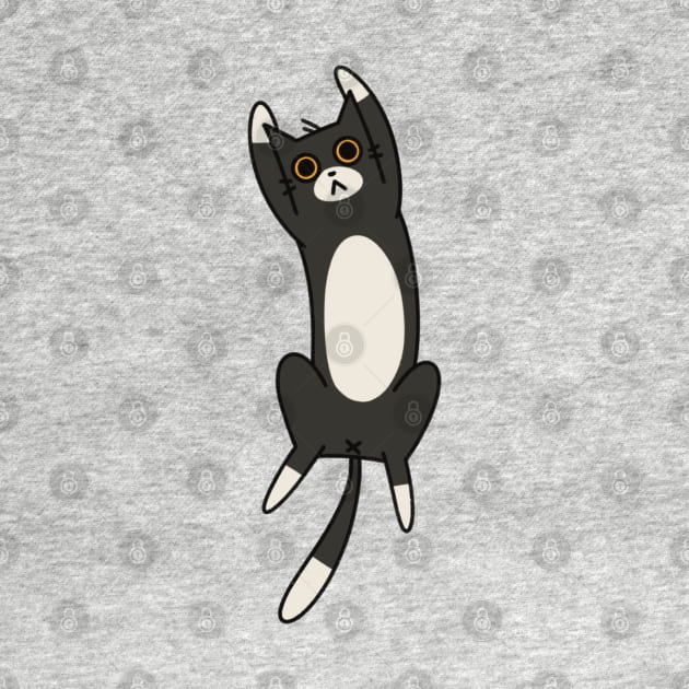 Quirky Lying Black Cat by Art by Biyan